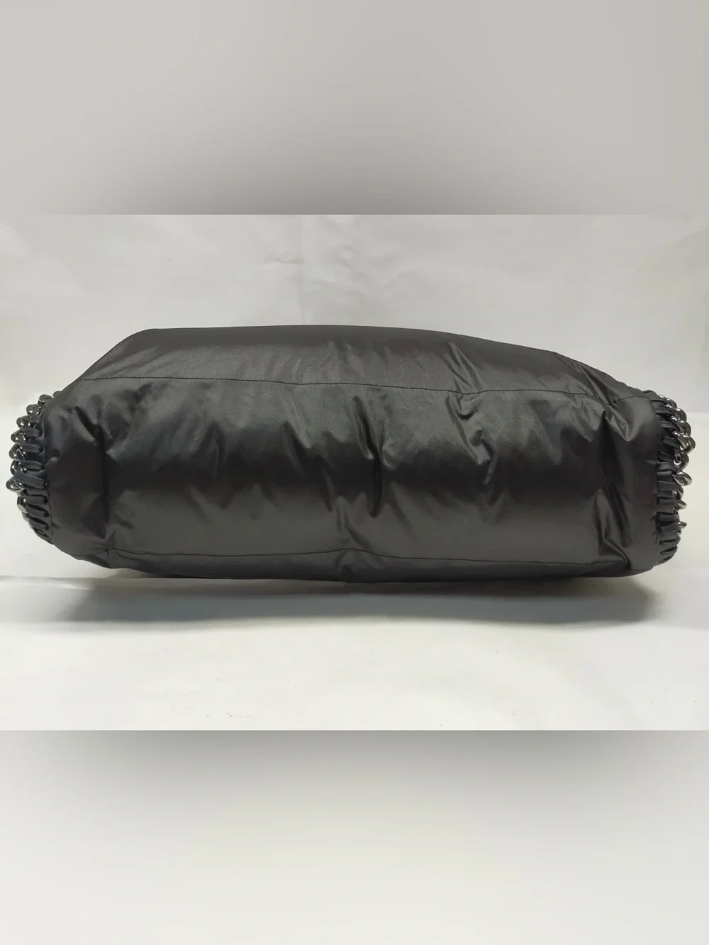 Stella McCartney Black Puffer Shoulder Bag with Chain Trim